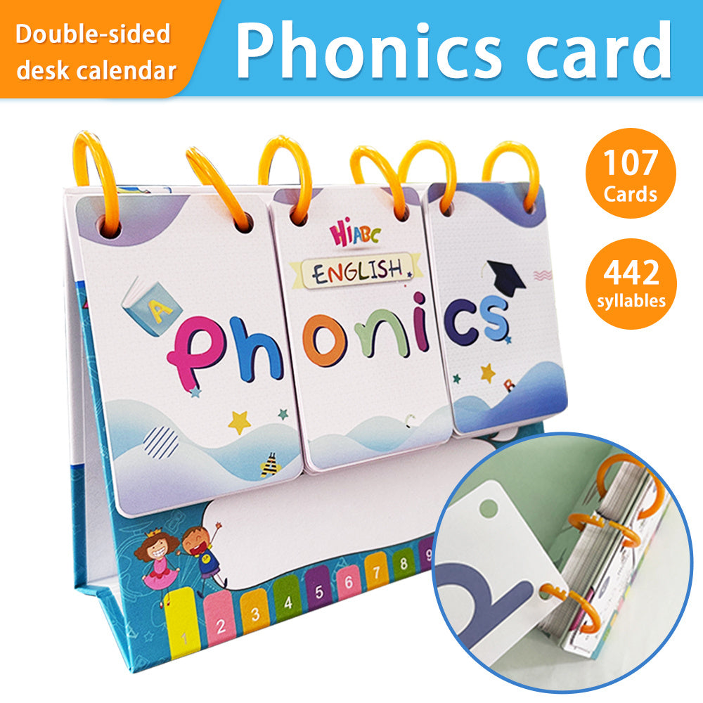 Spelling Phonics Desk Calendar Sight Words Flashcards Kids Educational Learning
