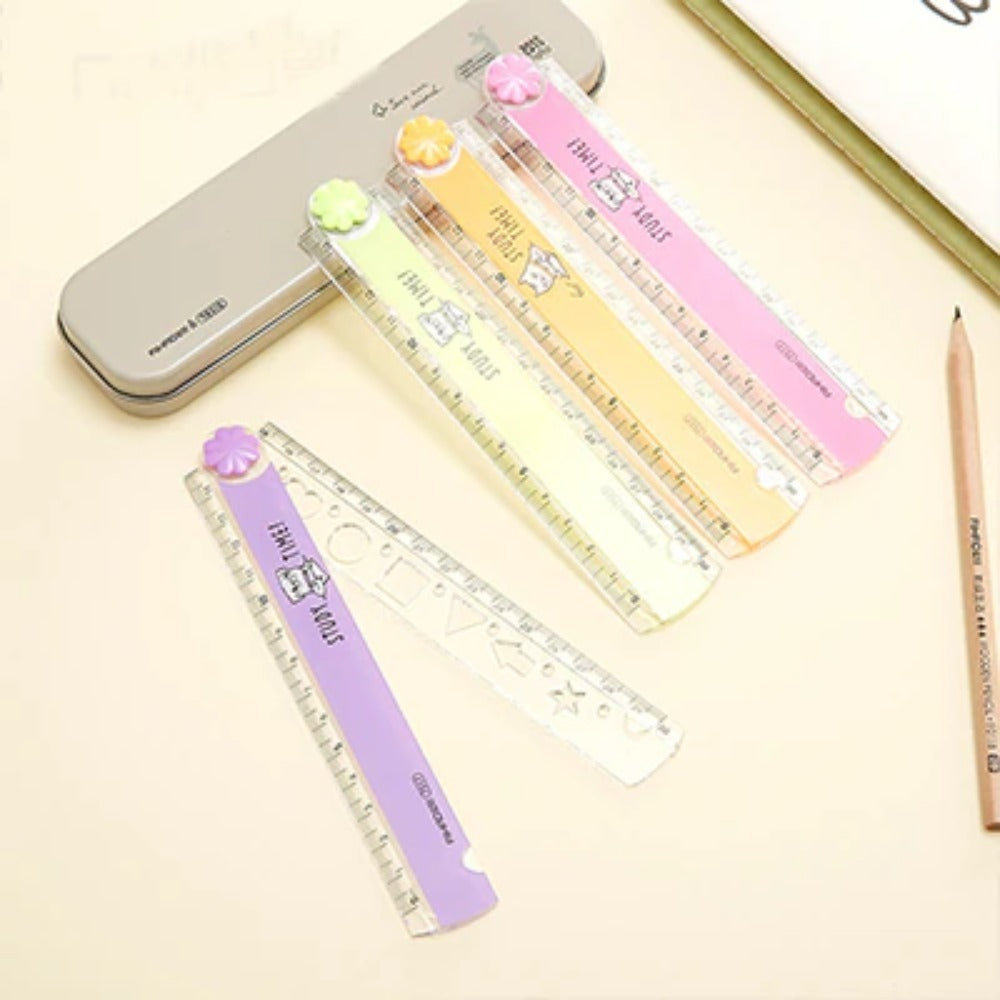 Folding Straight Ruler Plastic Scale Painting Measuring Ruler