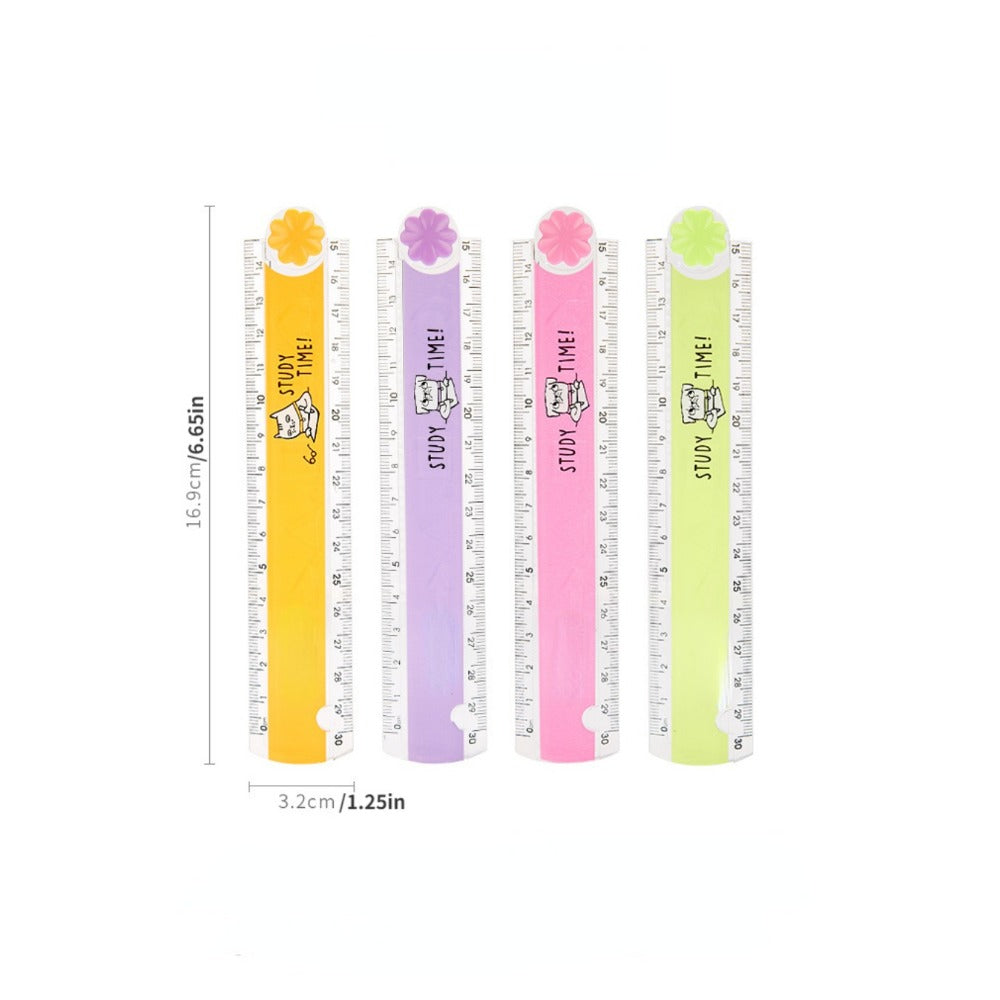 Folding Straight Ruler Plastic Scale Painting Measuring Ruler