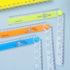 Folding Straight Ruler Plastic Scale Painting Measuring Ruler