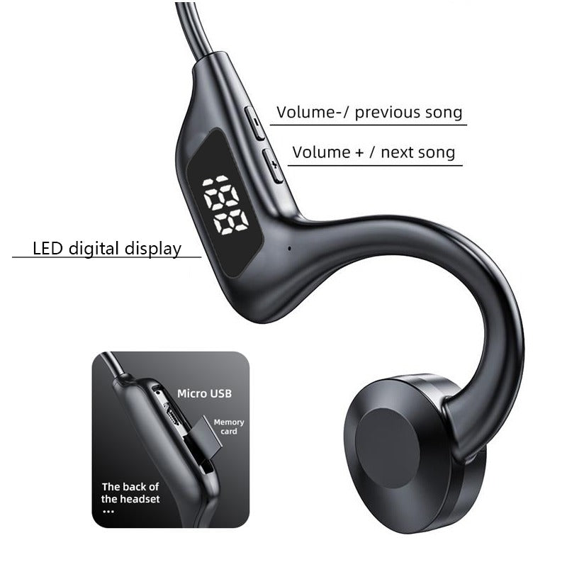 Wireless Ear Hook Stereo Earphone with MP3 Player