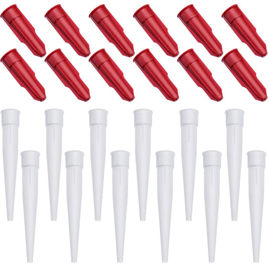 12pcs Silicone Caulking Gun Nozzles Tube Nozzle Cap Re sealable Mastic Cartridge