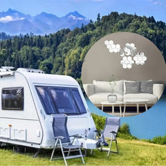 12pcs 3D Hexagon Mirror Wall Stickers Self-adhesive Acrylic Home Decor