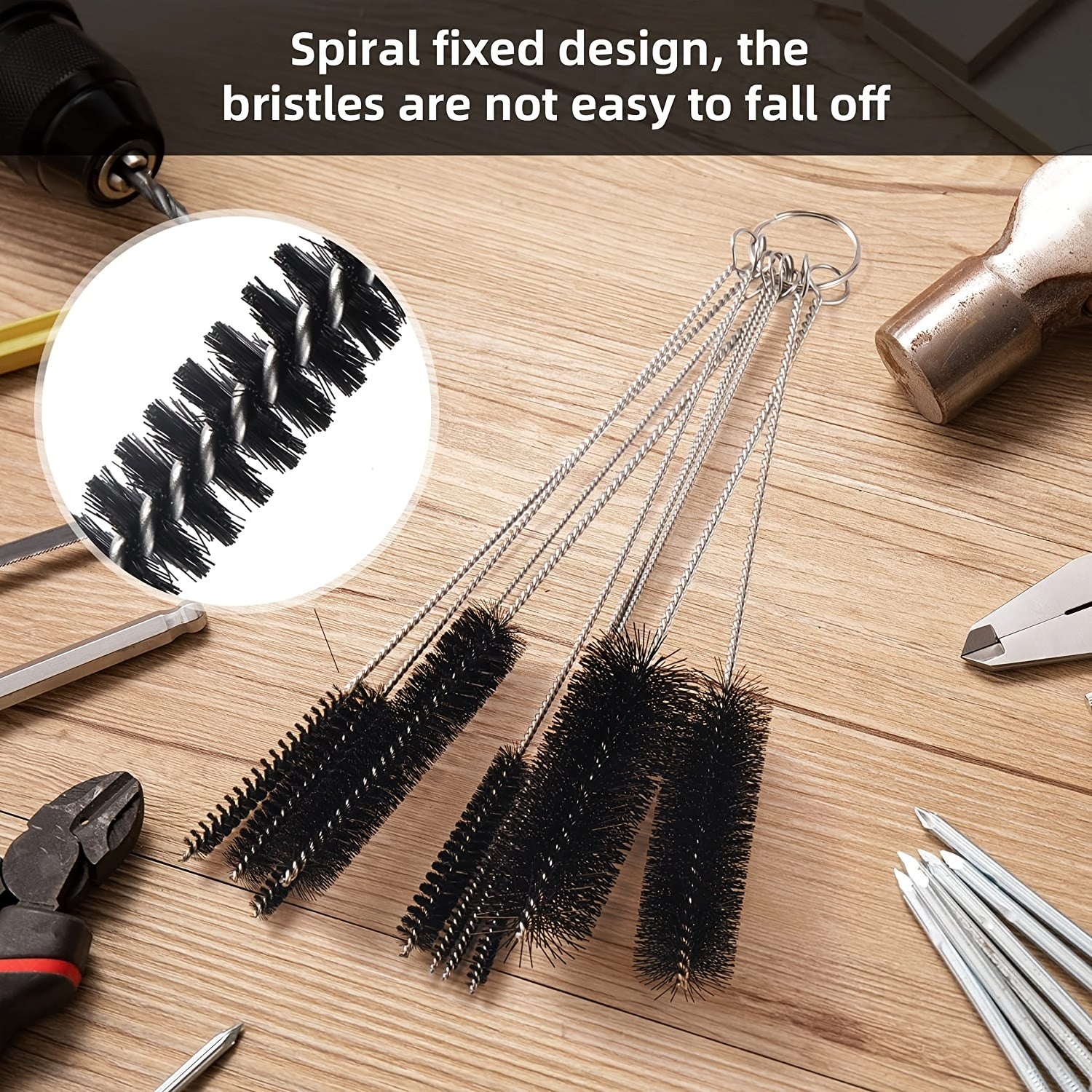 10pcs Tube Cleaning Brushes Wire Bottle Brush For Lab Tube Auto Parts