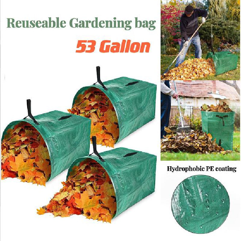 2pcs Reusable Garden Bags Heavy Duty Large Capacity Carry Garden Leaf Bag