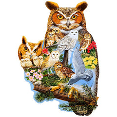 Animal Wooden Puzzle Owl Home Puzzle Art Toys Family Games Home Decoration
