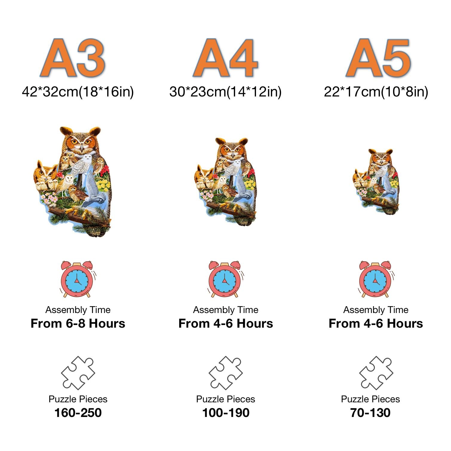 Animal Wooden Puzzle Owl Home Puzzle Art Toys Family Games Home Decoration