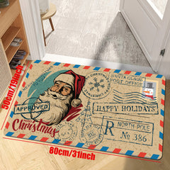 Machine Washable Non Slip Christmas Doormat Indoor Outdoor Entrance Mat