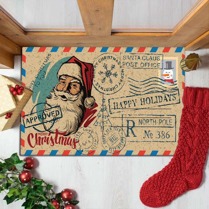 Machine Washable Non Slip Christmas Doormat Indoor Outdoor Entrance Mat