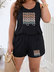 Women's Plus Size Lounge Set Tank Top & Shorts Pajama Two Piece Set