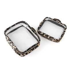 Leopard Print Toiletry Bag Travel Organizer Water-Resistant Makeup Cosmetic Bag