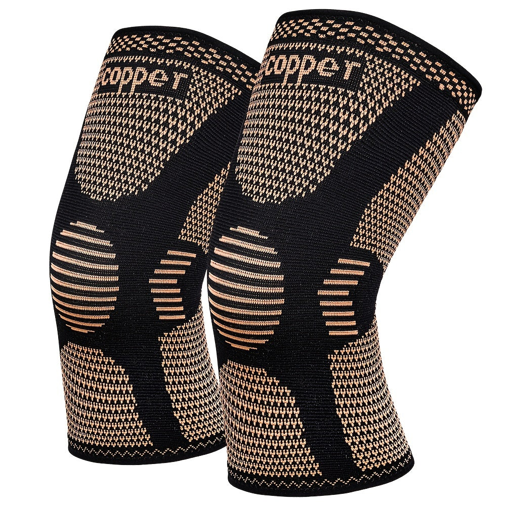 Knitted Elastic Nylon Knee Pads For Sports