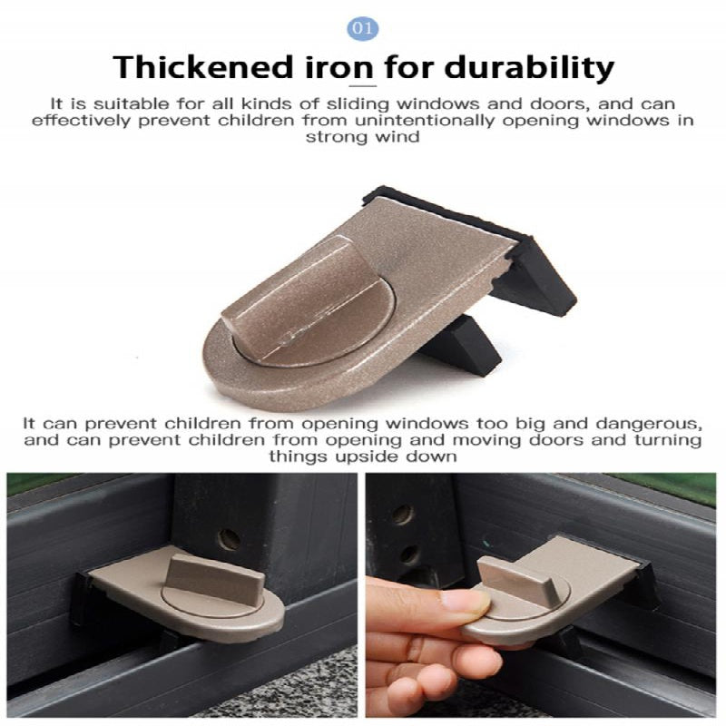 2pcs Sliding Door And Window Security Lock Aluminum Alloy Anti-theft Lock