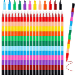12pcs Stackable Multicolor Crayons Party Favors DIY Rainbow Pencils