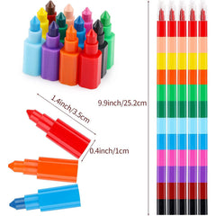 12pcs Stackable Multicolor Crayons Party Favors DIY Rainbow Pencils