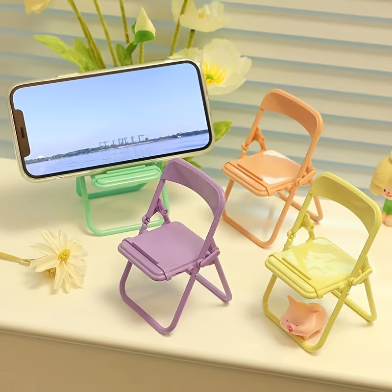 Mini Phone Stand Cute Cartoon Folding Chair Shape Table Phone Bracket