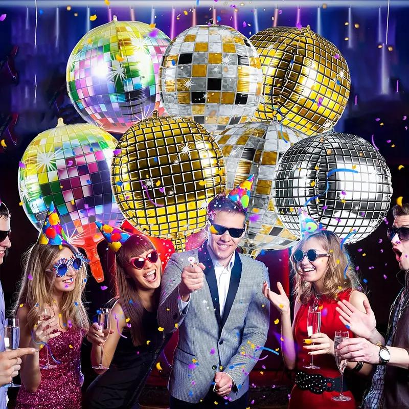 4pcs 55 88 Cm 4D Large Silver Disco Mylar Balloons
