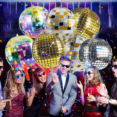 4pcs 55 88 Cm 4D Large Silver Disco Mylar Balloons