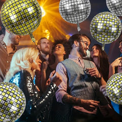 4pcs 55 88 Cm 4D Large Silver Disco Mylar Balloons