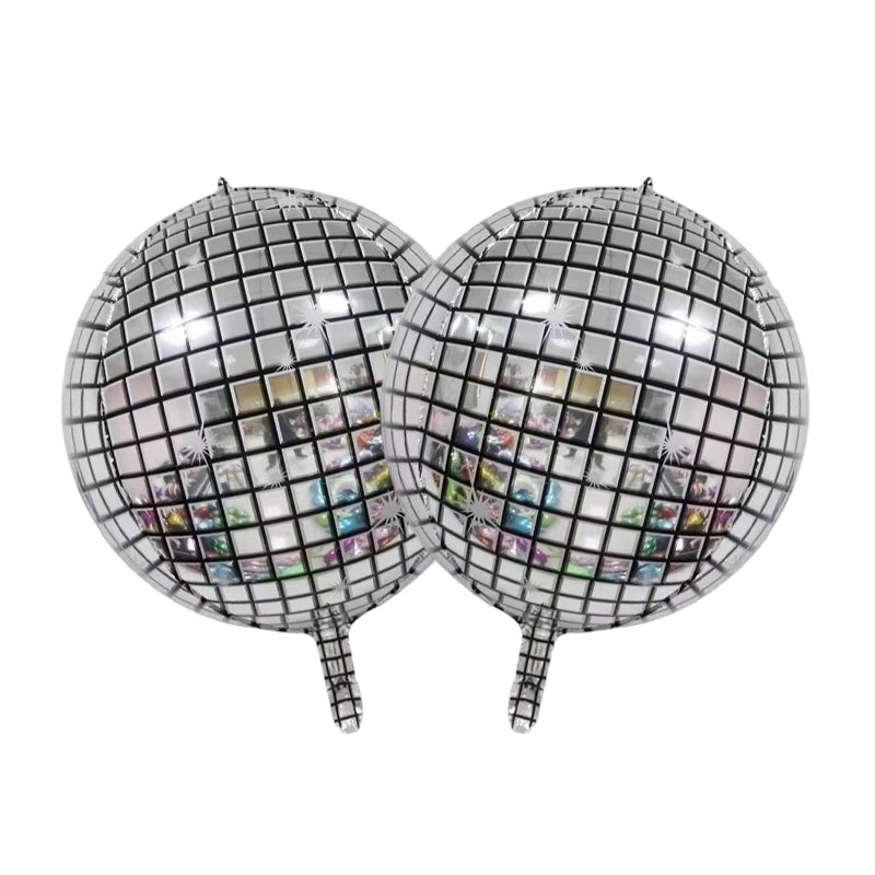 4pcs 55 88 Cm 4D Large Silver Disco Mylar Balloons