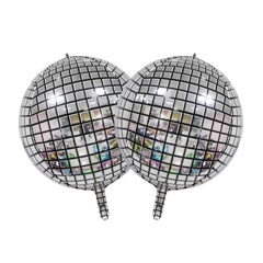 4pcs 55 88 Cm 4D Large Silver Disco Mylar Balloons