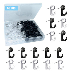 50pcs Push Pins Hooks Plastic Decorative Thumb Tacks Home Office School Supplies