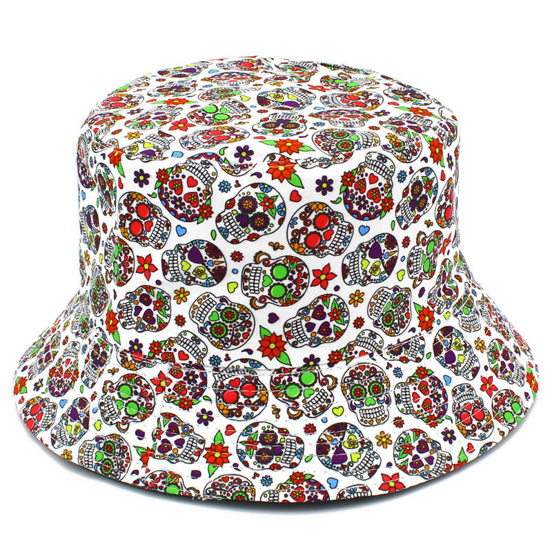 Halloween Skull Fisherman Hat Lightweight Sunscreen Hat
