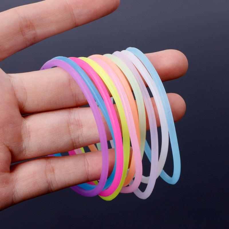 2 Pcs Luminous Waterproof Silicone Wrist Band Rubber Sport Wristband