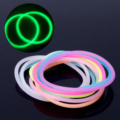 2 Pcs Luminous Waterproof Silicone Wrist Band Rubber Sport Wristband