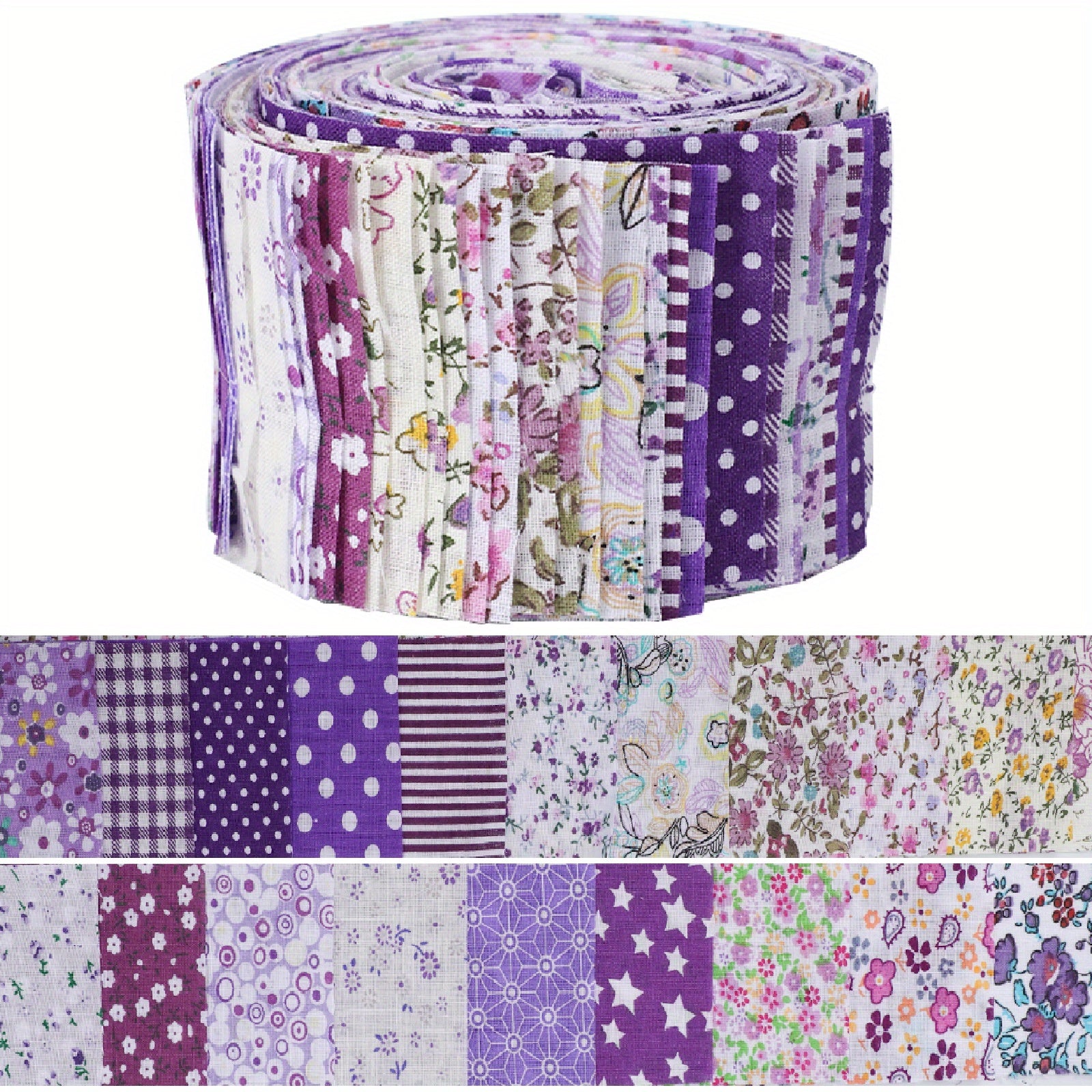 40pcs Solid Fabric Patchwork Roll Quilting Roll Fabric Strips 6 48 Cm