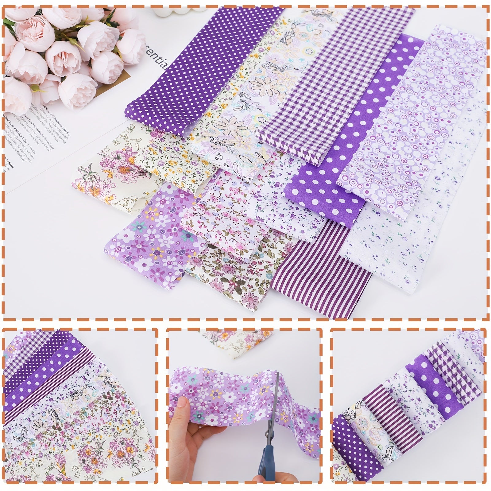 40pcs Solid Fabric Patchwork Roll Quilting Roll Fabric Strips 6 48 Cm