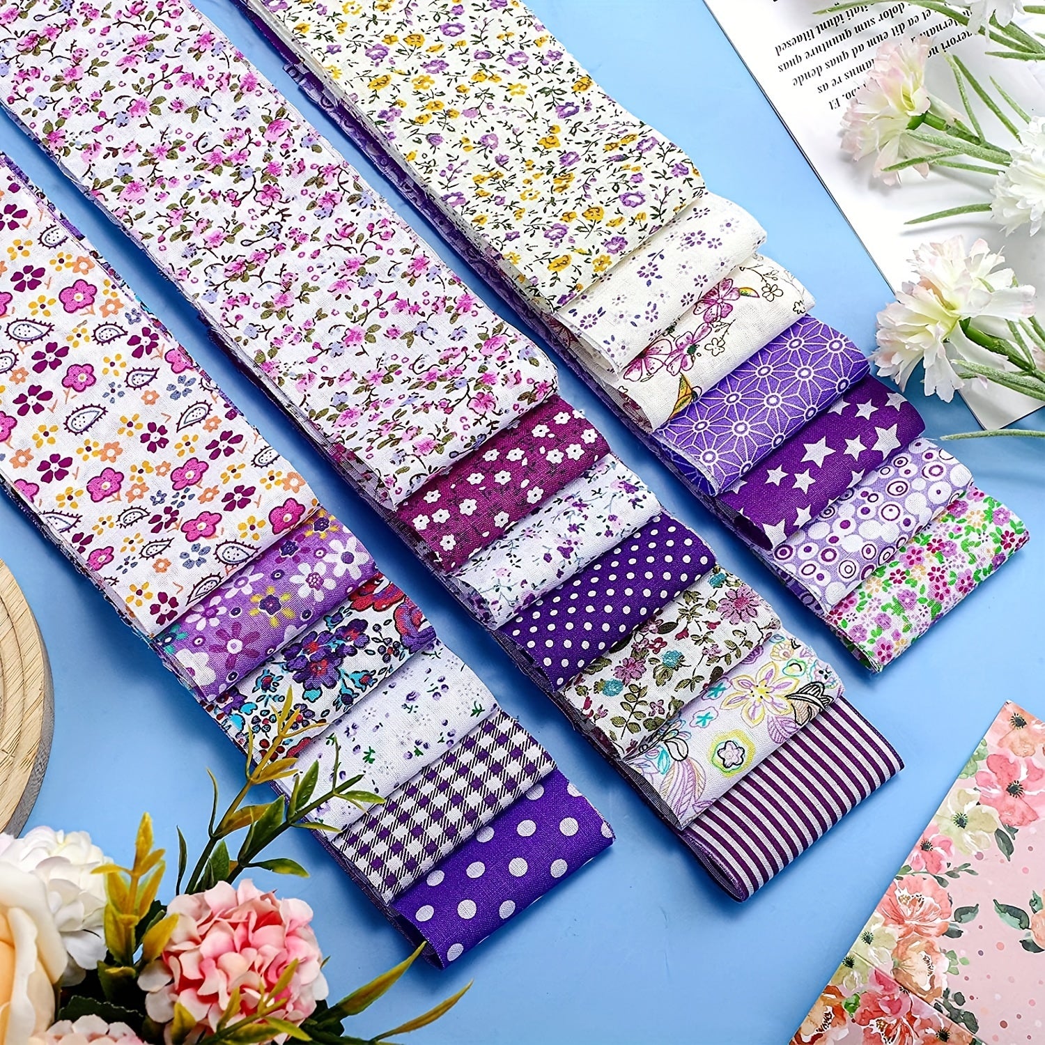 40pcs Solid Fabric Patchwork Roll Quilting Roll Fabric Strips 6 48 Cm