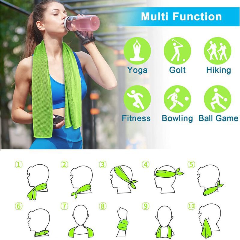 6pcs Sports Cooling Towel for Yoga Gym Workout Camping - Size