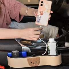 Car Seat Gap Storage Box Cartoon Pattern Phone Holder Organizer