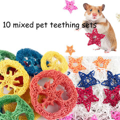 10pcs Natural Plants Rattan Woven Chew Toys for Pets