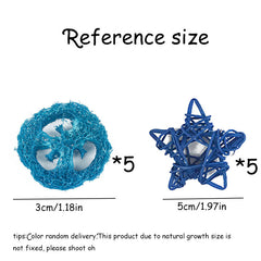 10pcs Natural Plants Rattan Woven Chew Toys for Pets