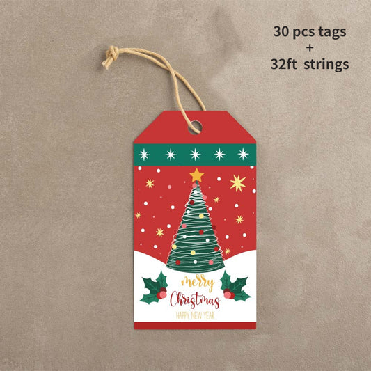 Christmas Gift Tags With String Blank Back DIY Hang Tag Ornaments