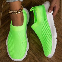 Comfortable Mesh Breathable Woven Shoes Lightweight Slip On Casual Sock Shoes