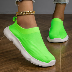 Comfortable Mesh Breathable Woven Shoes Lightweight Slip On Casual Sock Shoes