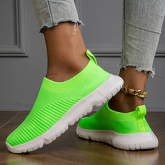 Comfortable Mesh Breathable Woven Shoes Lightweight Slip On Casual Sock Shoes