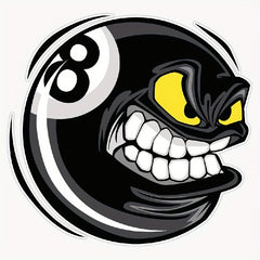 8 Ball Style Billiards Vinyl Waterproof Sticker Decal