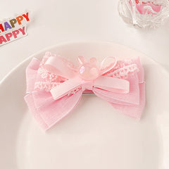 2pcs Ribbon Bows Tassel Hair Clips Colorful Hairpins Girls Sweet Accessories