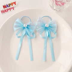 2pcs Ribbon Bows Tassel Hair Clips Colorful Hairpins Girls Sweet Accessories