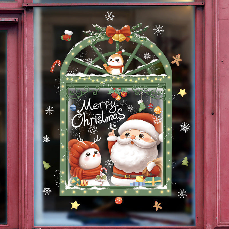 Christmas Window Wall Stickers Santa Claus PVC Wall Stickers