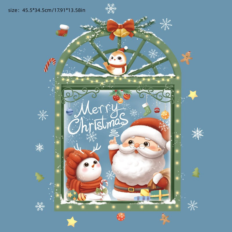Christmas Window Wall Stickers Santa Claus PVC Wall Stickers