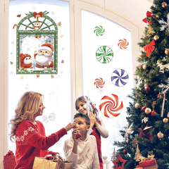 Christmas Window Wall Stickers Santa Claus PVC Wall Stickers