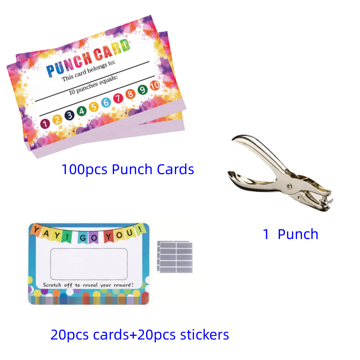 100 Punch Cards For Classroom + 20 DIY Scratch Cards Rewards