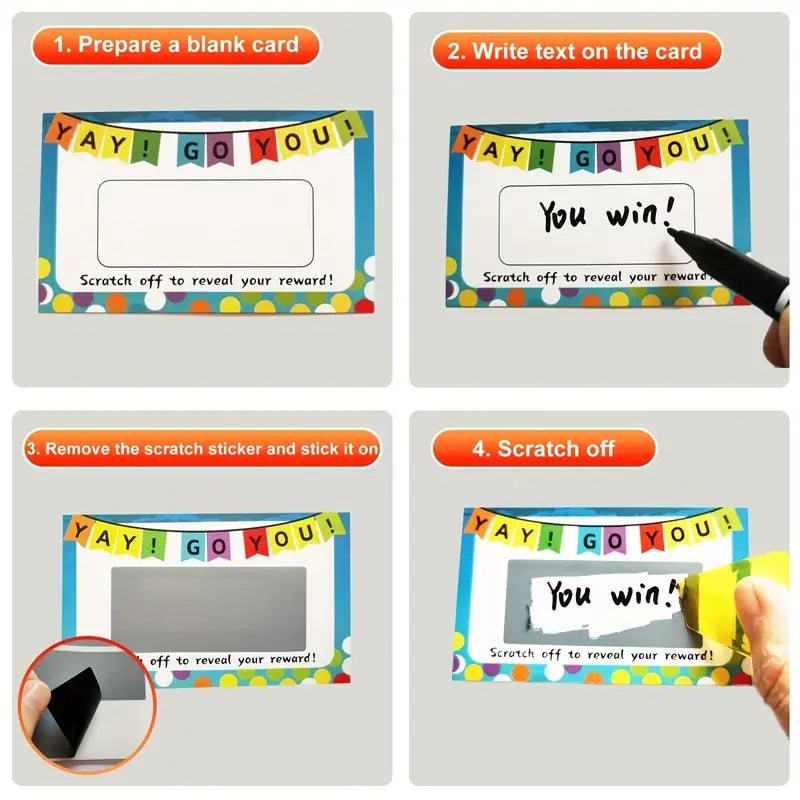100 Punch Cards For Classroom + 20 DIY Scratch Cards Rewards