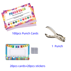 100 Punch Cards For Classroom + 20 DIY Scratch Cards Rewards