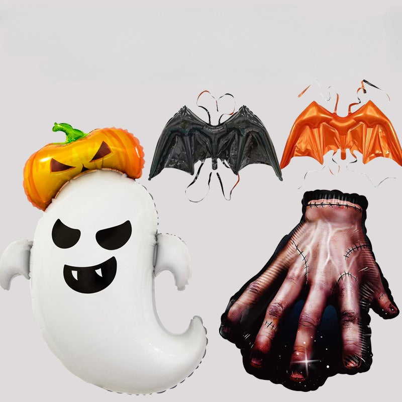 Halloween Bat Wings Ghost Pumpkin Balloon Party Scene